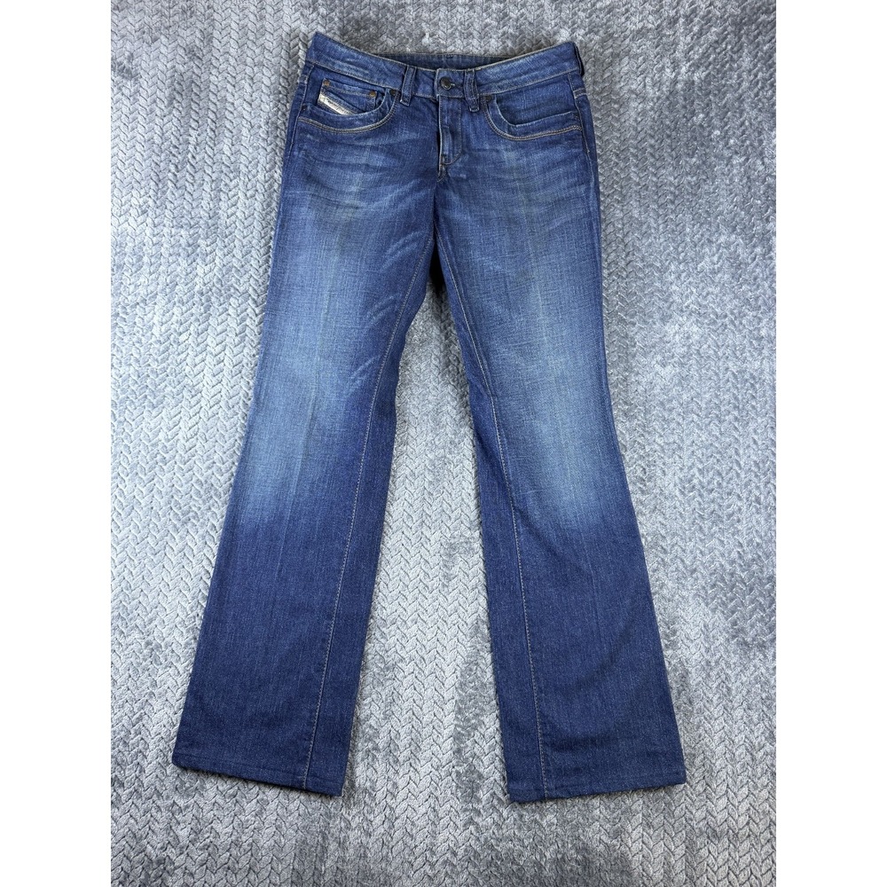 Diesel Ronhary Jeans Womens 26x32 Blue Denim Stretch Mid Rise Flared Leg 008UN